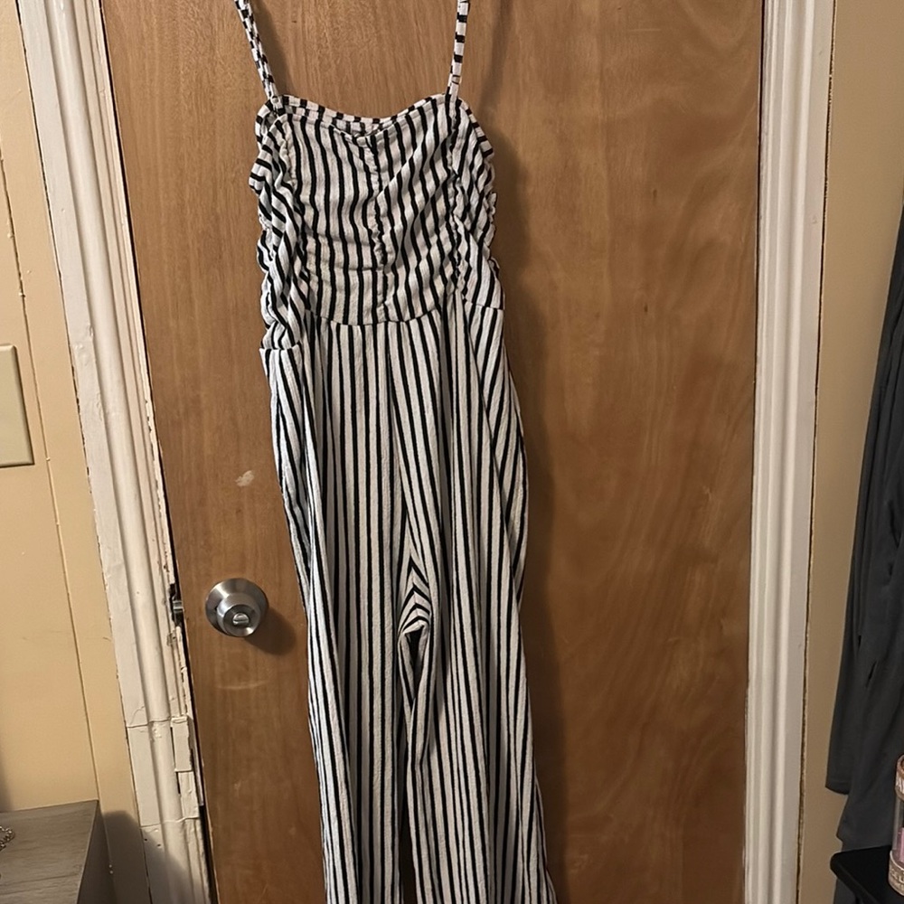 Striped Black and White Jumpsuit